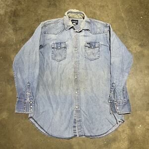 Wrangler Blue Casual Button Down Shirt